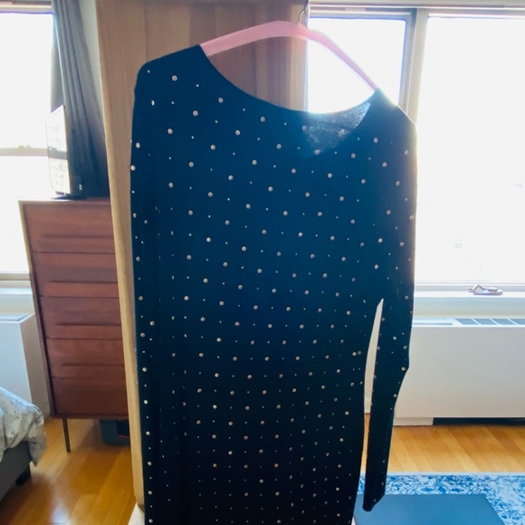 Cynthia Steffe Black/Gold Detail Long Sleeve Dress - Picture 2 of 4